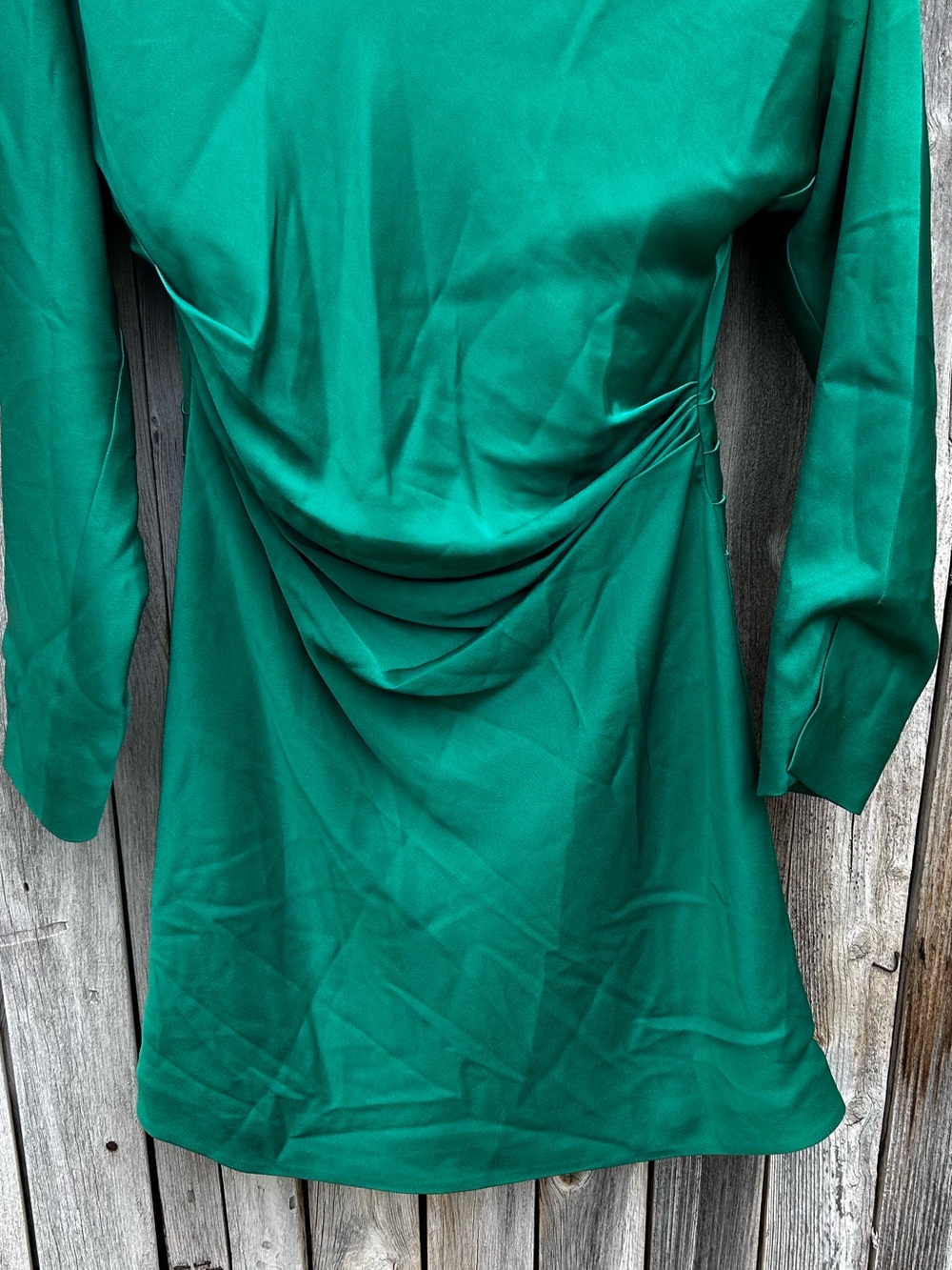NWT Simkhai Harpor Satin Mini Dress Kelly Green 6 - Picture 7 of 16